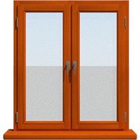 Двухстворчатое деревянное окно из лиственницы Модель 085